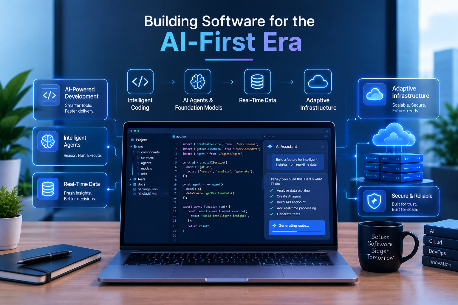 Discover how AI-native development is transforming the way businesses design, build, deploy, and scale modern software, from intelligent coding workflows to AI-ready infrastructure.